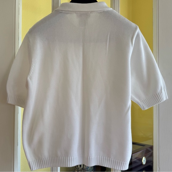 Talbots Petites White Zip-Up Sweater - Picture 4 of 7